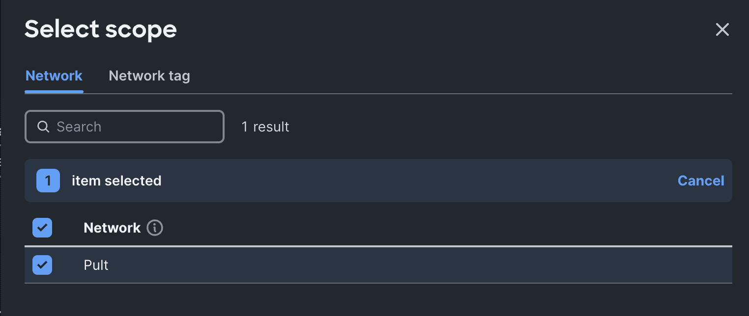 Select the networks Pult should monitor