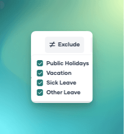 Exclude absences options
