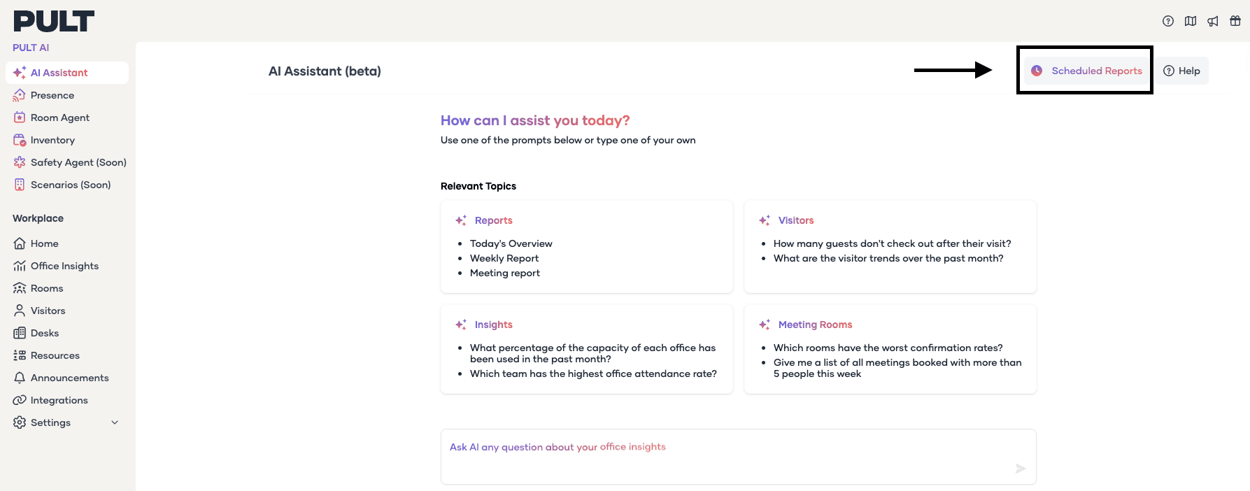 Open Scheduled Reports from the AI Assistant